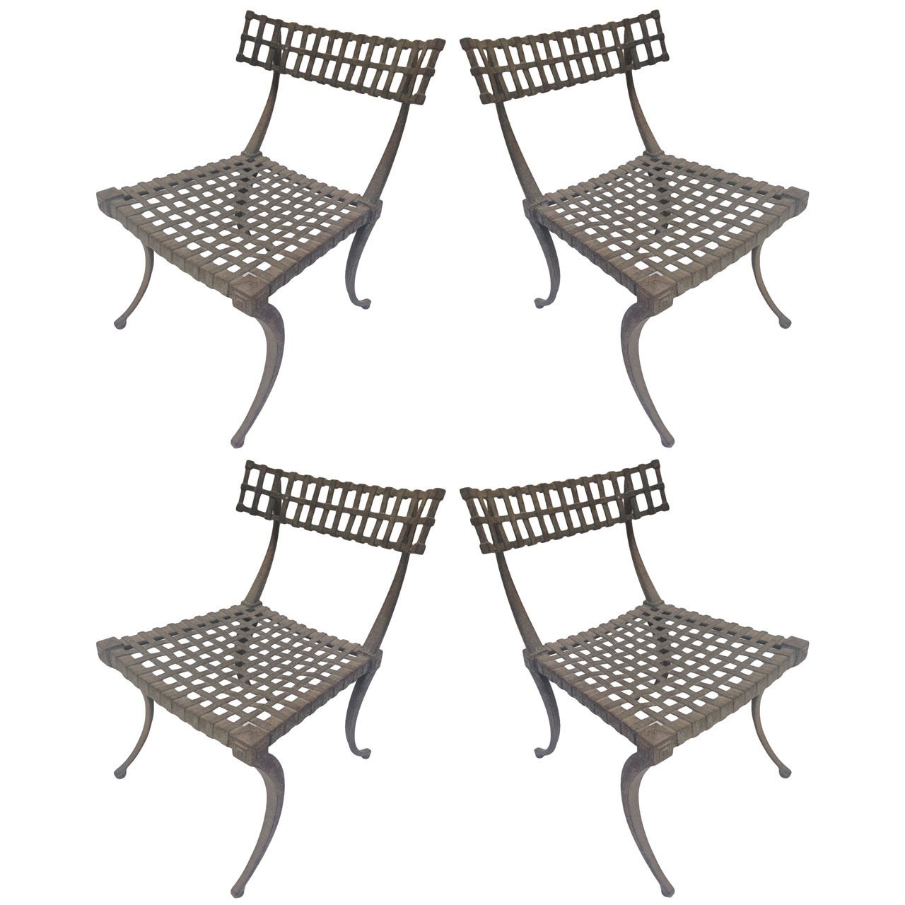 Set of 4 Klismos Chairs in Aluminum by Thinline
