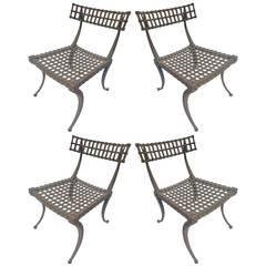 Set of 4 Klismos Chairs in Aluminum by Thinline 5