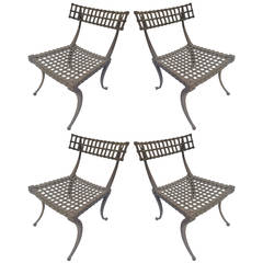 Set of 4 Klismos Chairs in Aluminum by Thinline