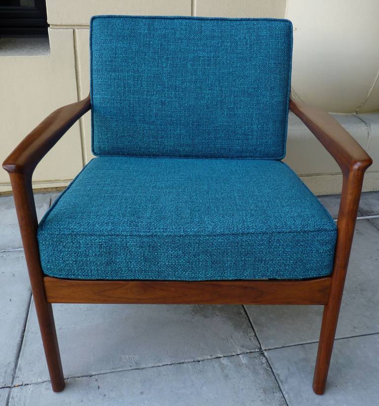 Swedish Walnut Lounge Chair by Folke Ohlsson for DUX