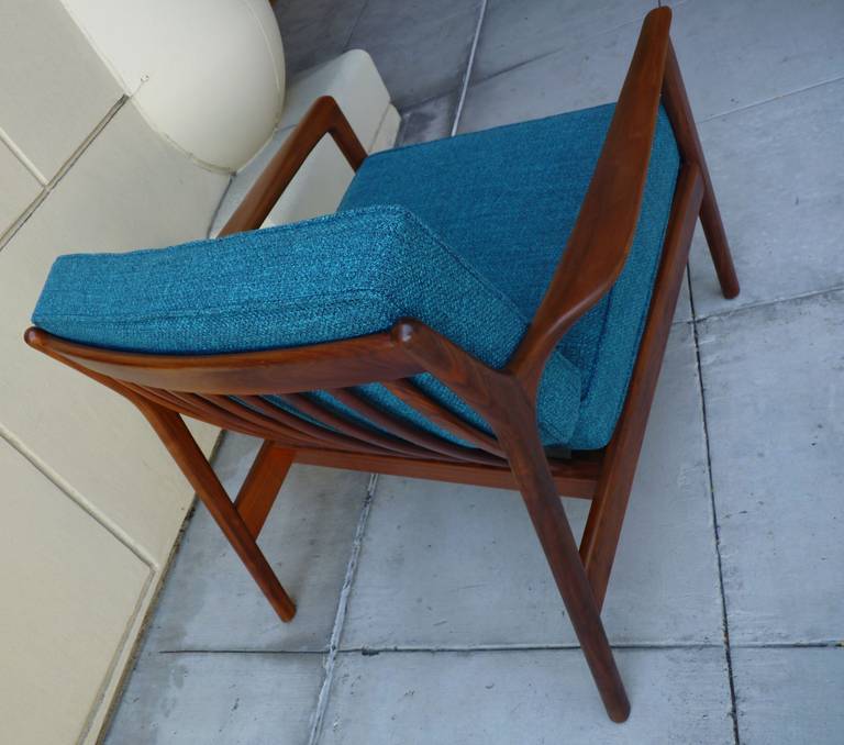 Mid-20th Century Walnut Lounge Chair by Folke Ohlsson for DUX