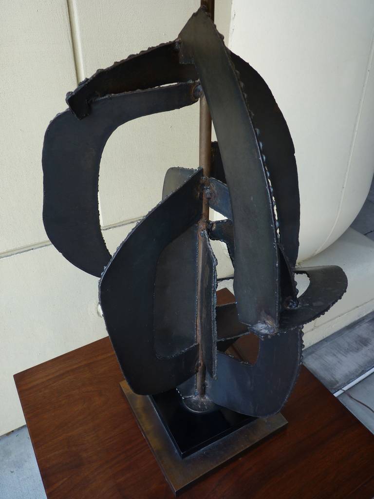 American Brutalist Sculpture Lamp by Harry Balmer for Laurel
