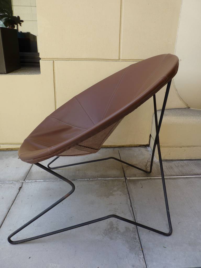 Mid-20th Century California Modern Hoop Lounge Chair in Iron