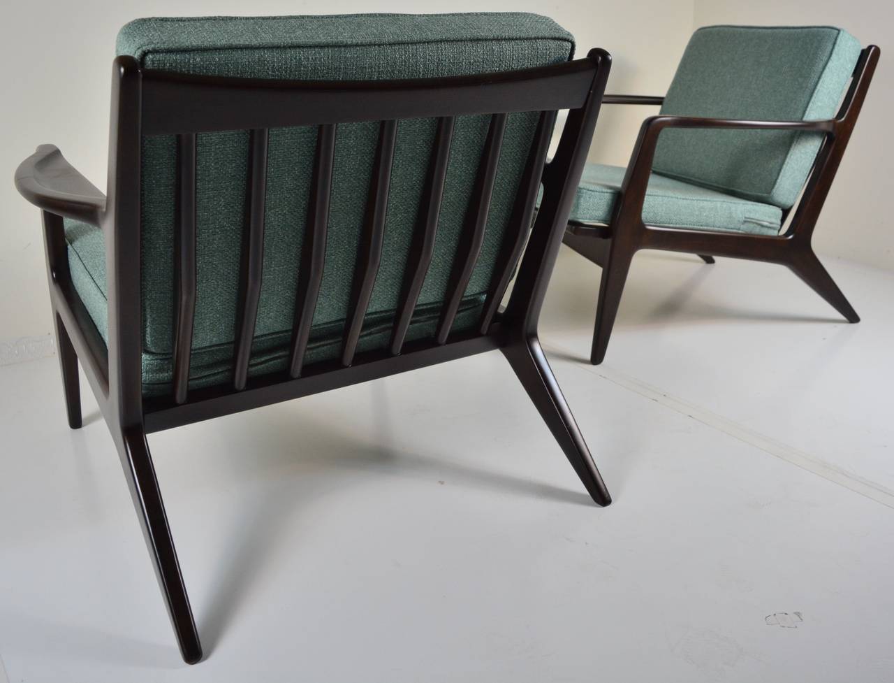 Mid-20th Century Pair of Restored Lounge Chairs by Ib Kofod-Larsen