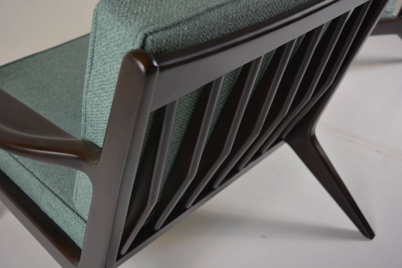 Danish Pair of Restored Lounge Chairs by Ib Kofod-Larsen