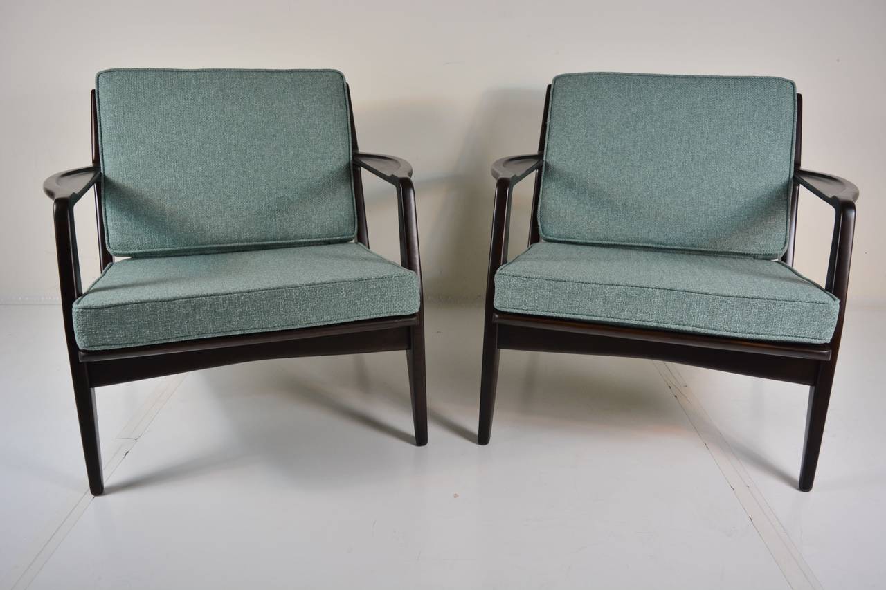 Pair of Restored Lounge Chairs by Ib Kofod-Larsen 4