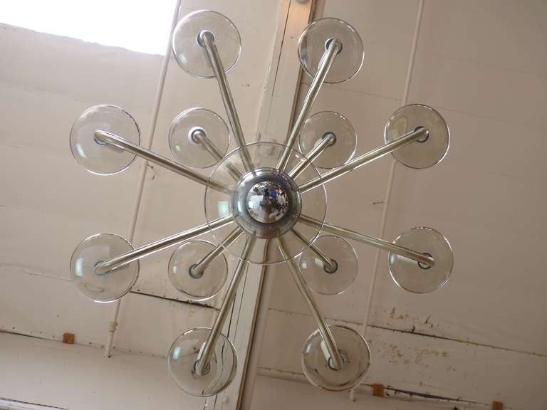 Italian 12 Arm Murano Glass Chandelier c.1960's In Good Condition In San Diego, CA