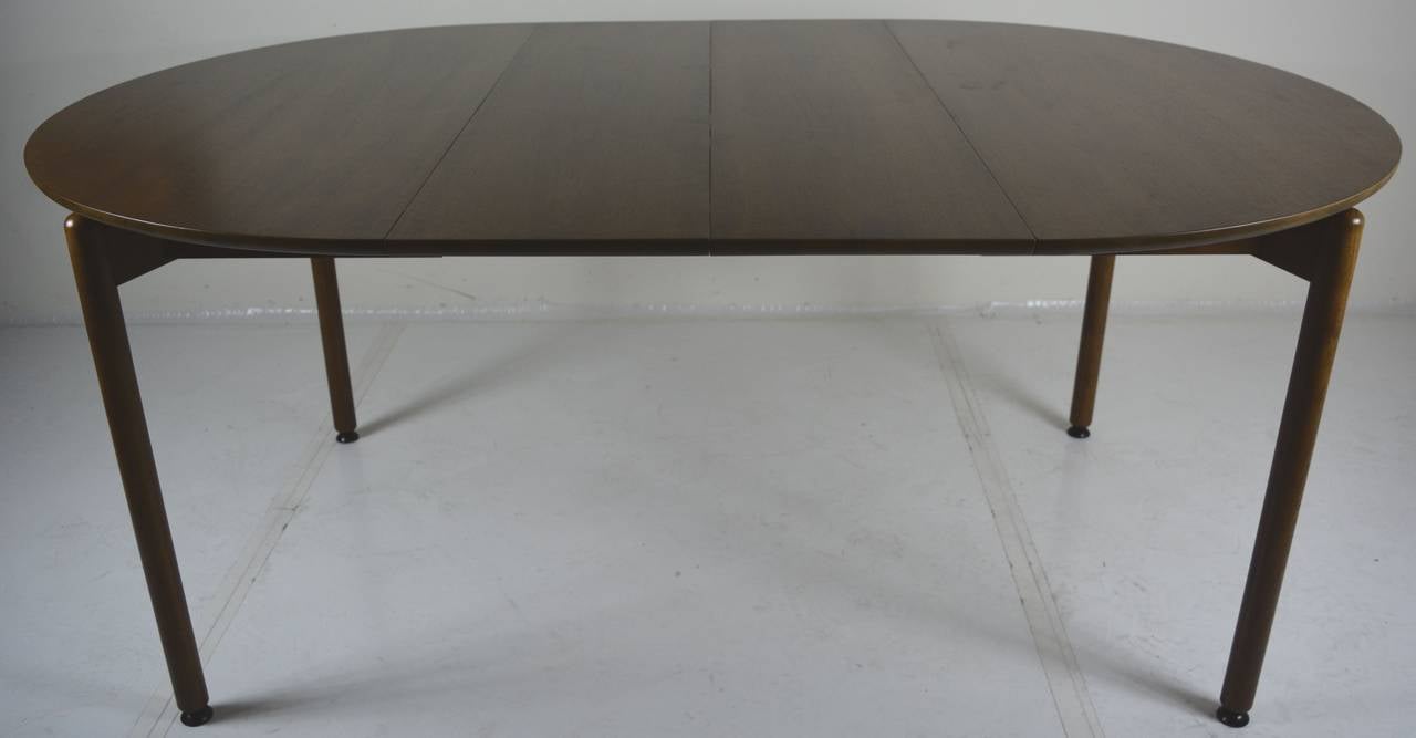 Round Dining Table by Greta Grossman, Two Leaves For Sale 1