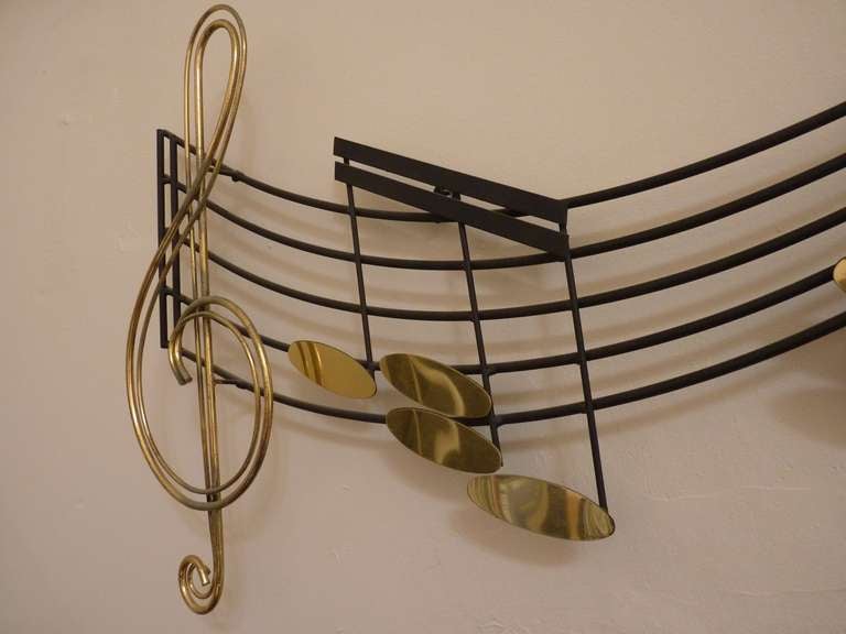 Music Staff & Notes Wall Sculpture by C. Jere In Good Condition In San Diego, CA
