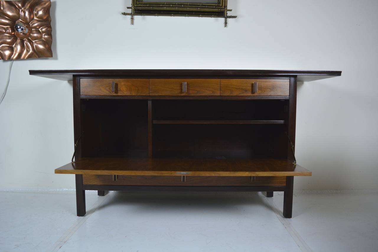 American Rare Edward Wormley Drop Down Bar, Credenza for Dunbar For Sale