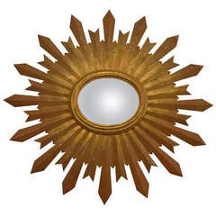 1960's Carved & Gilt Starburst Mirror