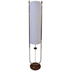 Floor Lamp in Walnut & Stainless Steel by Modeline of California