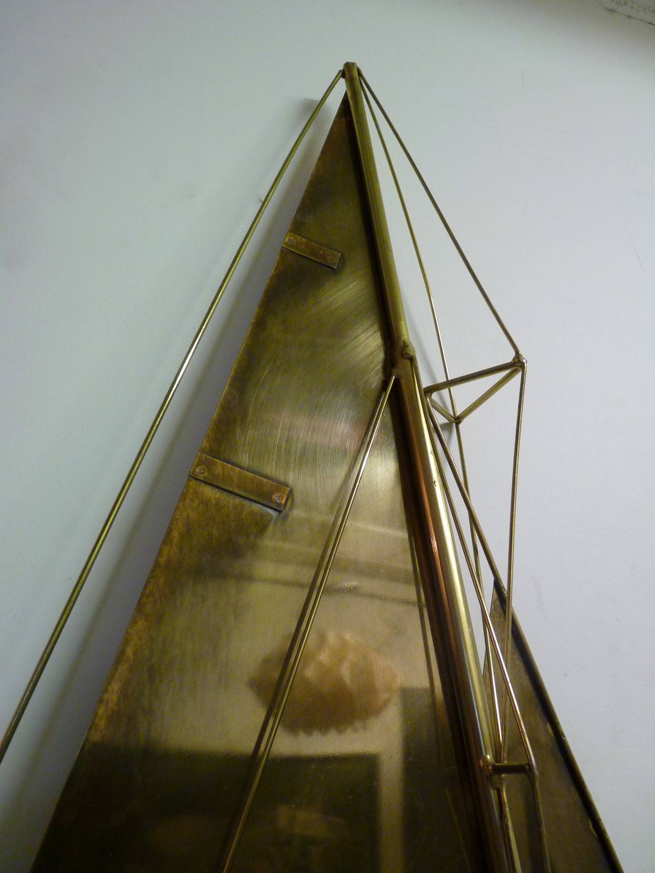 Sailboat Wall Sculpture by Curtis Jere In Good Condition For Sale In San Diego, CA