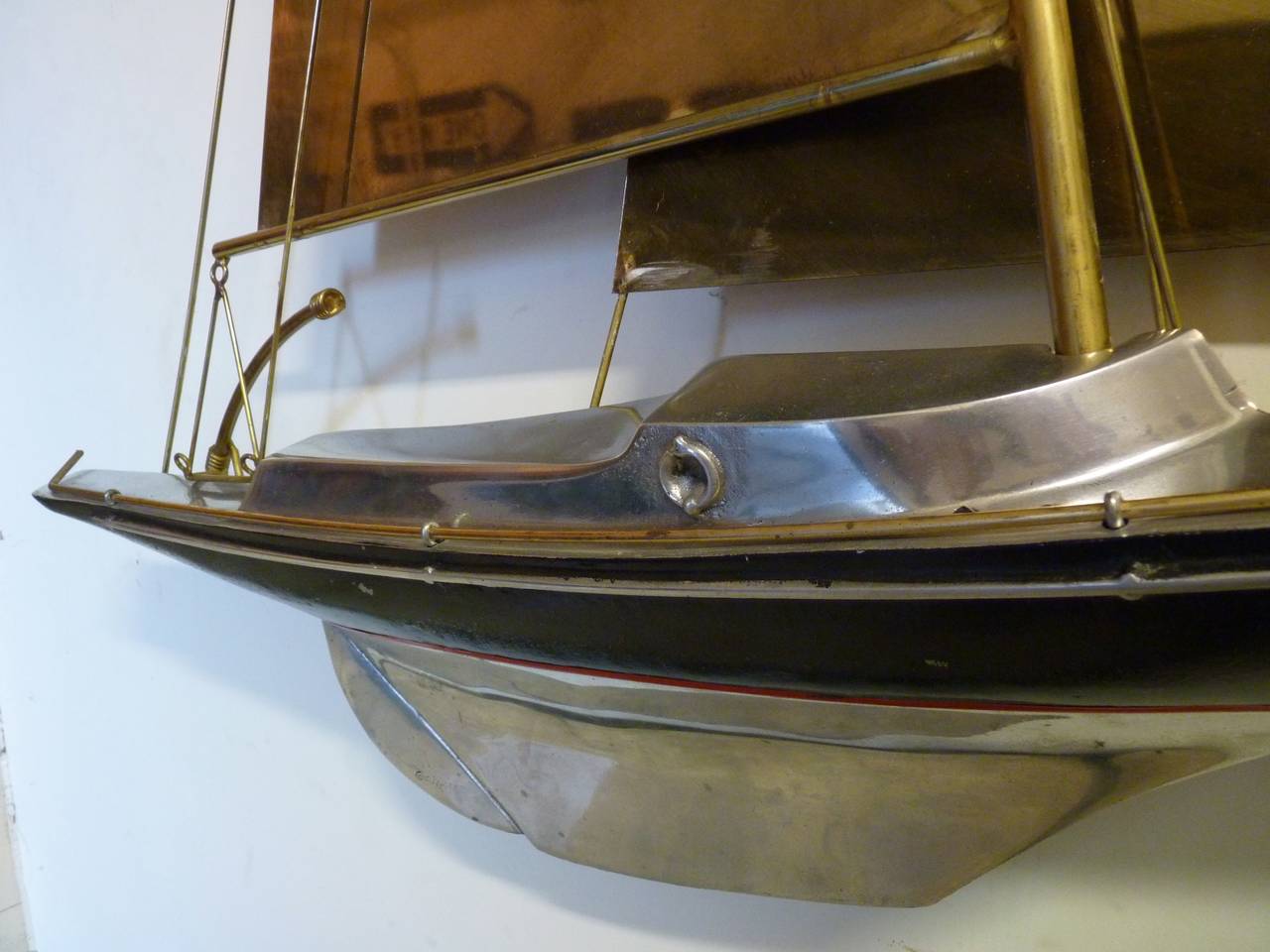 American Sailboat Wall Sculpture by Curtis Jere For Sale