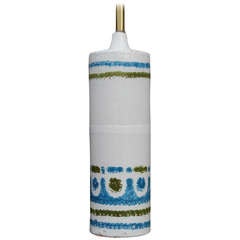 A Cylindrical Italian Ceramic Table Lamp