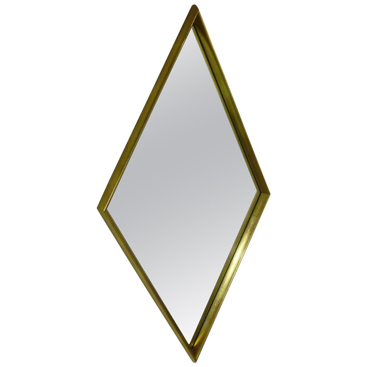 Modern Gold-Leaf Diamond Mirror by La Barge