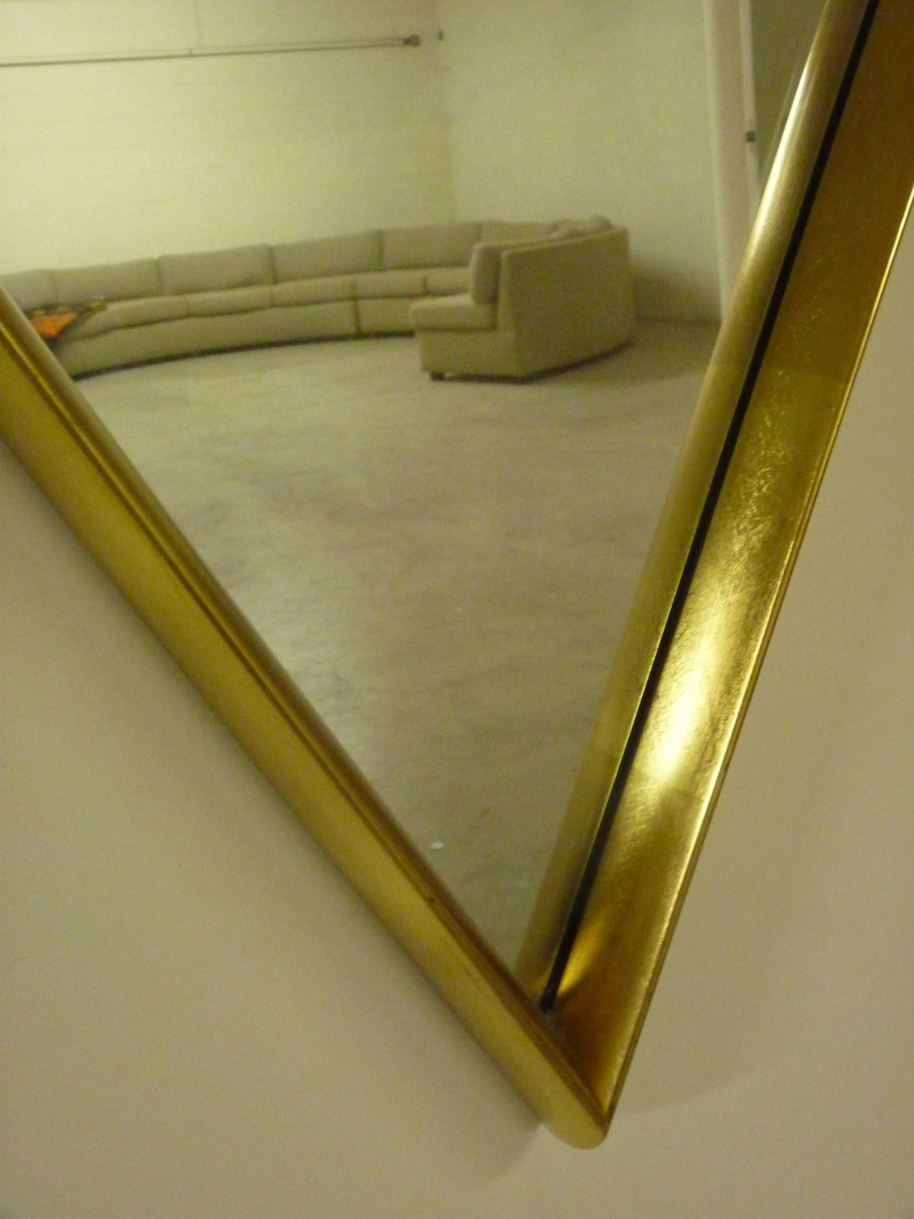 20th Century Modern Gold-Leaf Diamond Mirror by La Barge