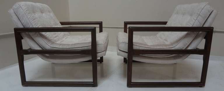American Pair of Cube Lounge Chairs by Milo Baughman for Thayer Coggin