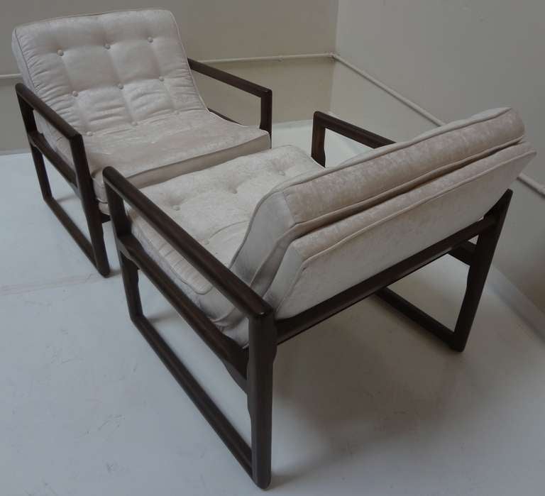 Late 20th Century Pair of Cube Lounge Chairs by Milo Baughman for Thayer Coggin