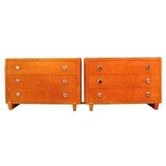 Pair of Birdseye Maple Chests in the Manner of Donald Deskey