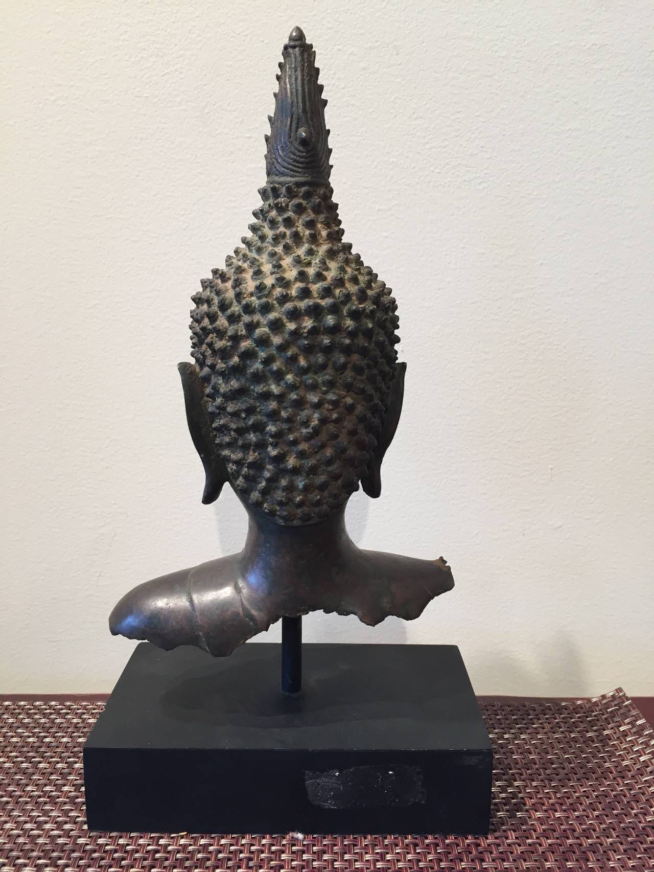 Bronze Buddha Bust In Excellent Condition In New York, NY