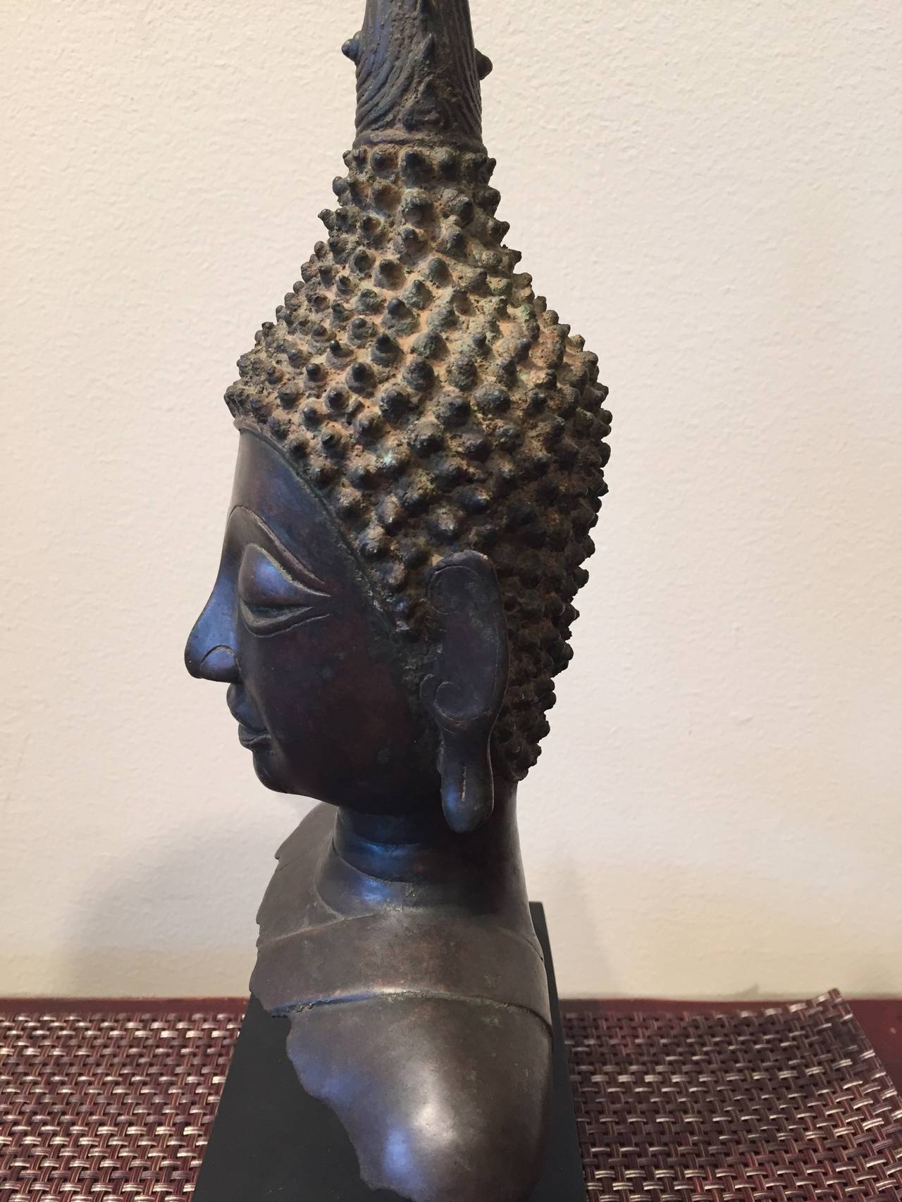 20th Century Bronze Buddha Bust