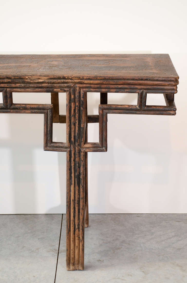 Early 19th Century Chinese Worn Lacquer Console In Excellent Condition In New York, NY