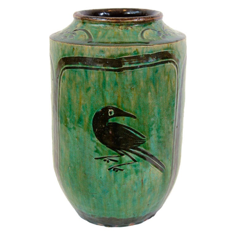 Antique Ceramic Chinese Bird Jar at 1stDibs