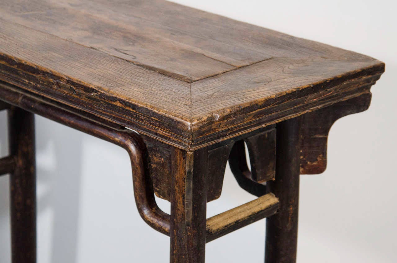 Elm Wine Table with Beautiful Patina For Sale