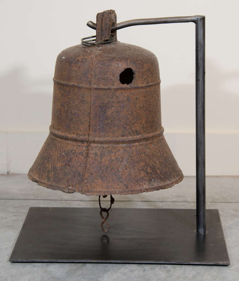 Chinese 19th Century Cast Iron Temple Bell For Sale