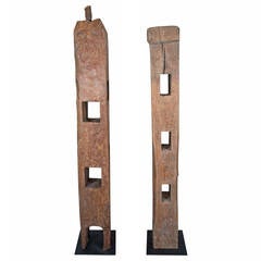 Very Tall Buffalo Fence Posts Sculpture 2
