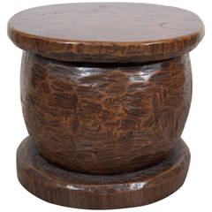 Teak Agricultural Stool or Side Table
