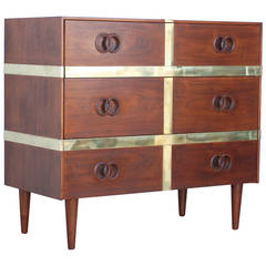 Heritage Walnut and Brass Chest