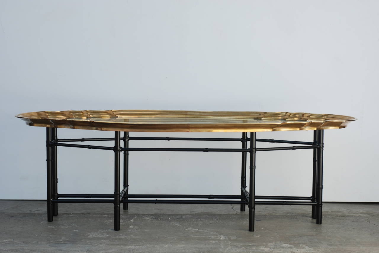 Brass and Glass Tray Coffee Table 3