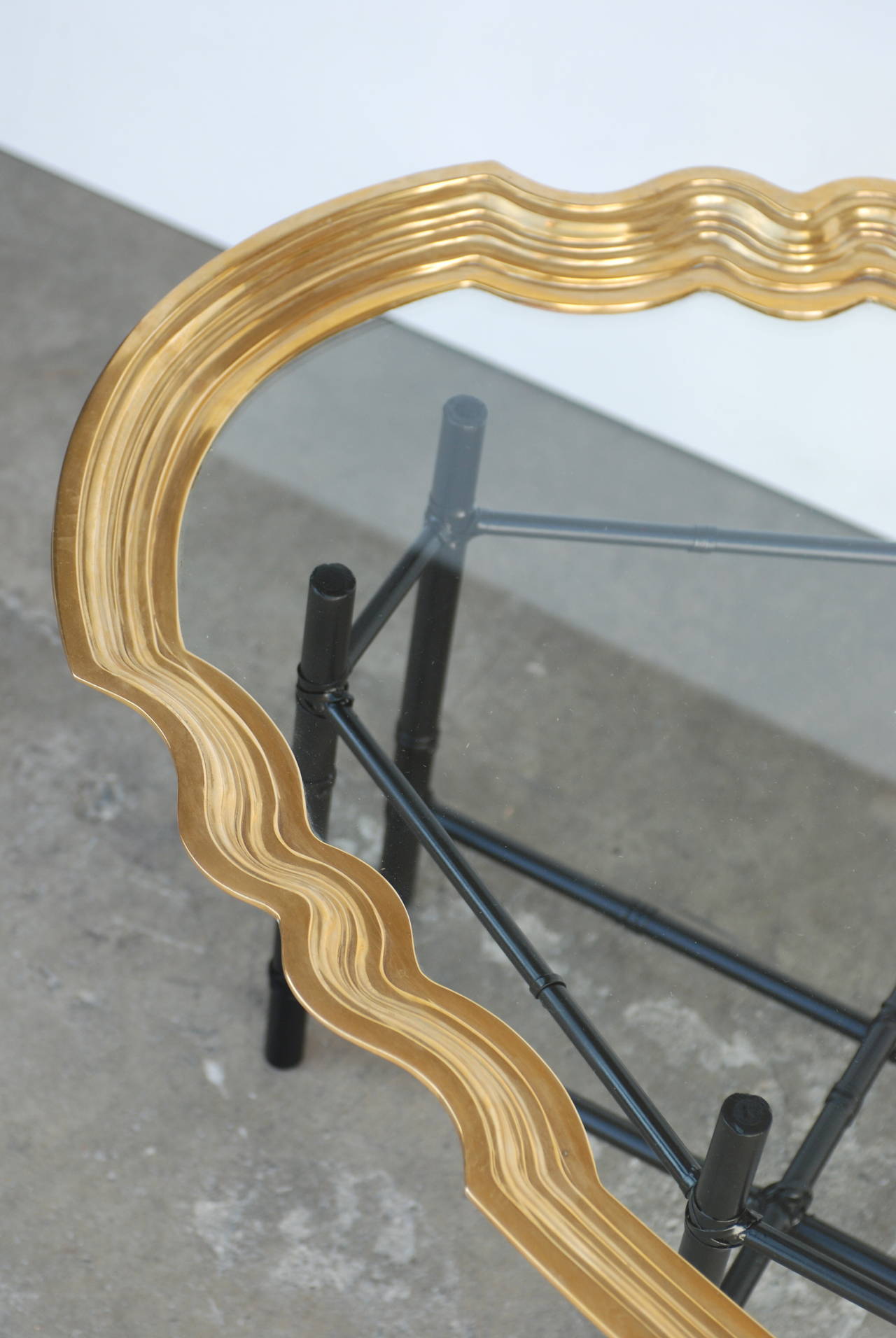 20th Century Brass and Glass Tray Coffee Table