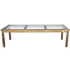 Mastercraft Brass and Glass Extension Dining Table