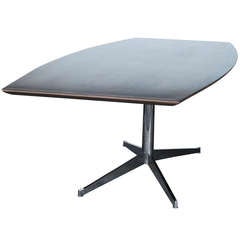 Knoll Walnut with Polished Stainless Base Conference or Dining Table