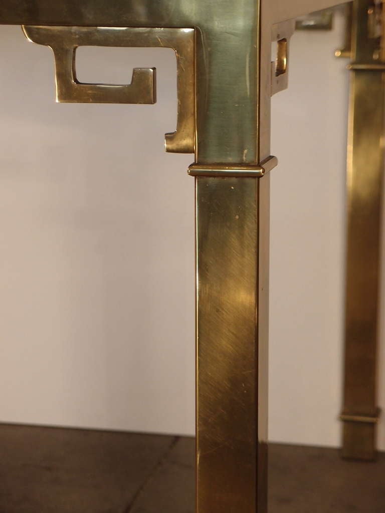 Mastercraft Brass Greek Key Table at 1stdibs