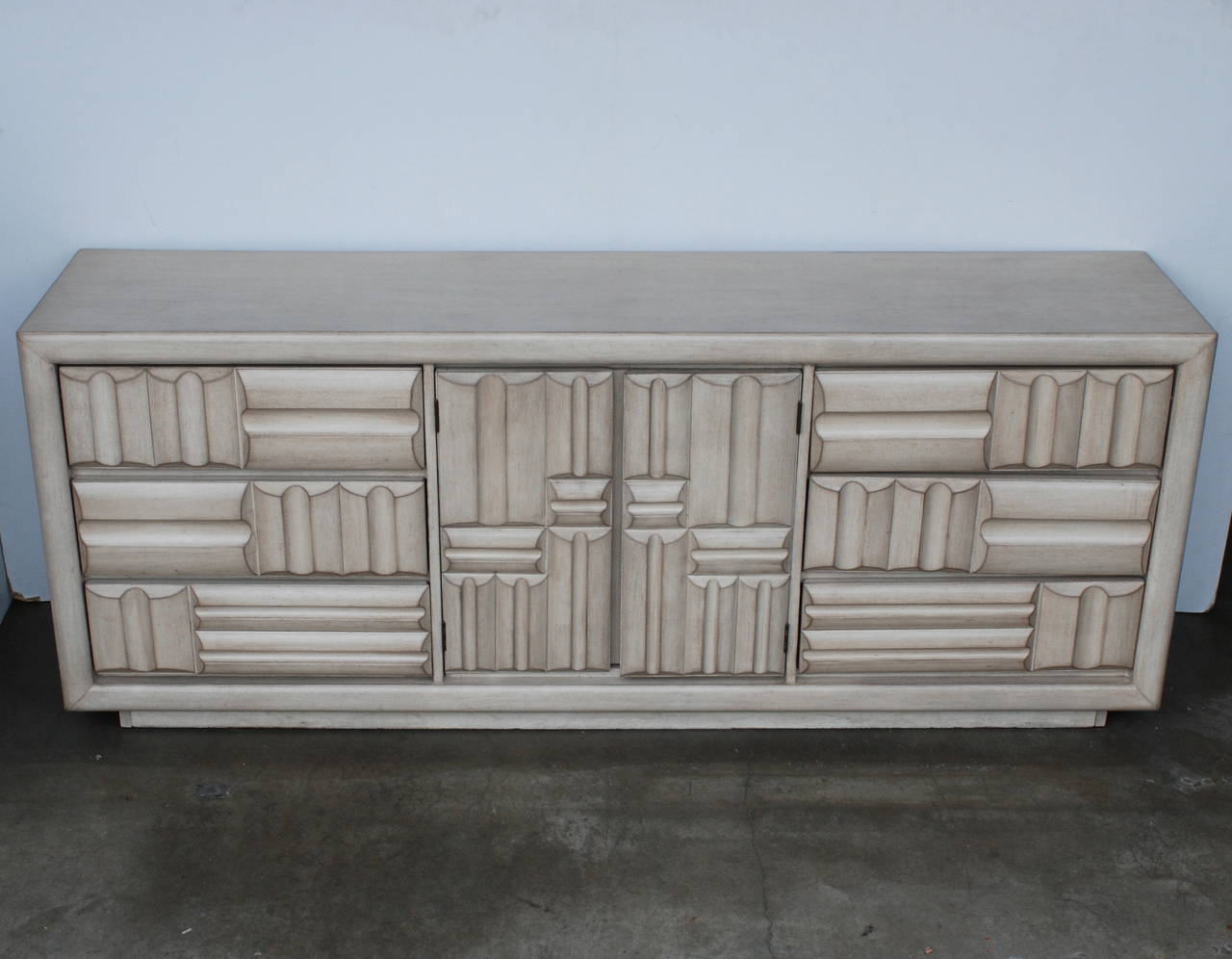 Mid-Century Modern Brutalist Paul Evans Style Dresser by Lane in Driftwood Finish