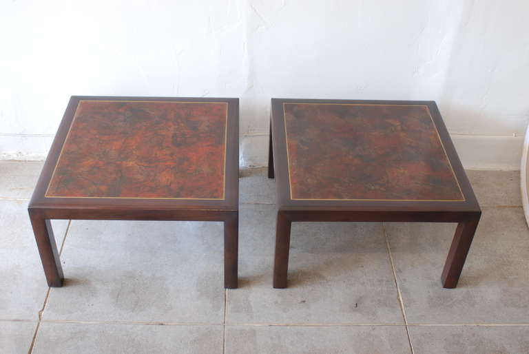 Mid-Century Modern Pair of Low Slung Monteverdi Young Style Side Tables For Sale