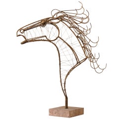 Curtis Jere Horse Head Sculpture