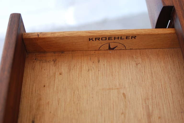 Mid Century American Walnut Desk by Kroehler In Excellent Condition In Palm Springs, CA
