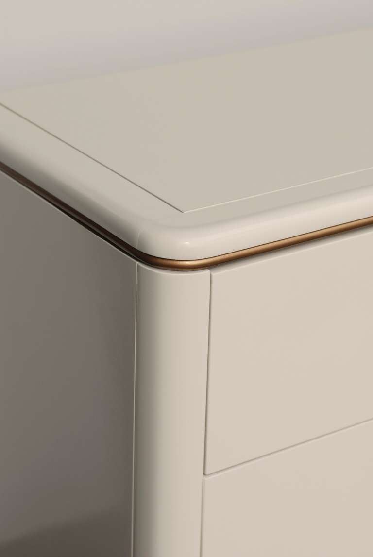 1970s Era Brass and Bone White Dresser Gucci Style by Mount Airy 2