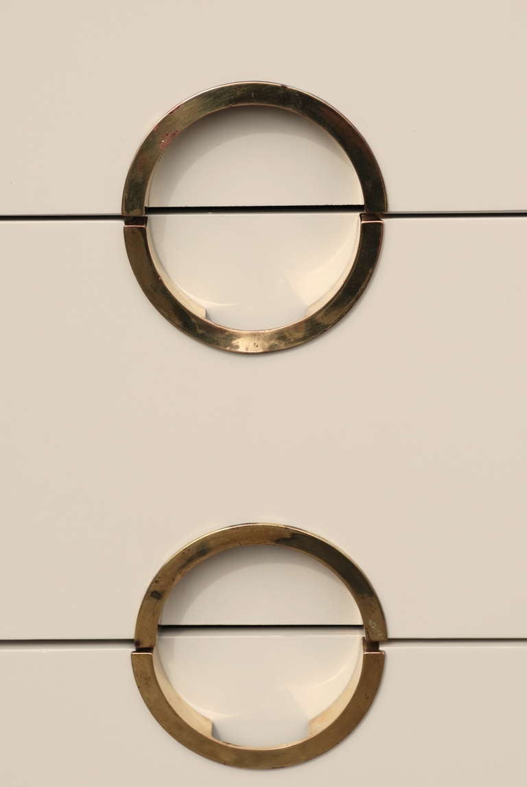 1970s Era Brass and Bone White Dresser Gucci Style by Mount Airy 3