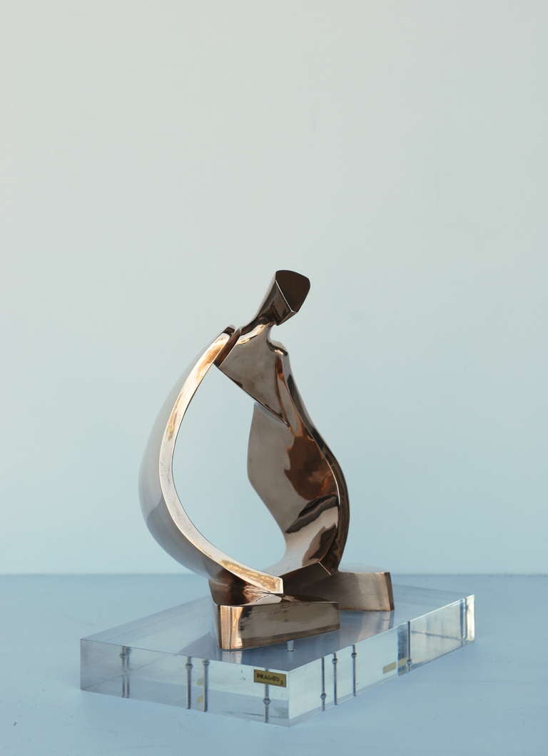 Abstract Italian Bronze Sculpture by D. Delo for Pragos 5
