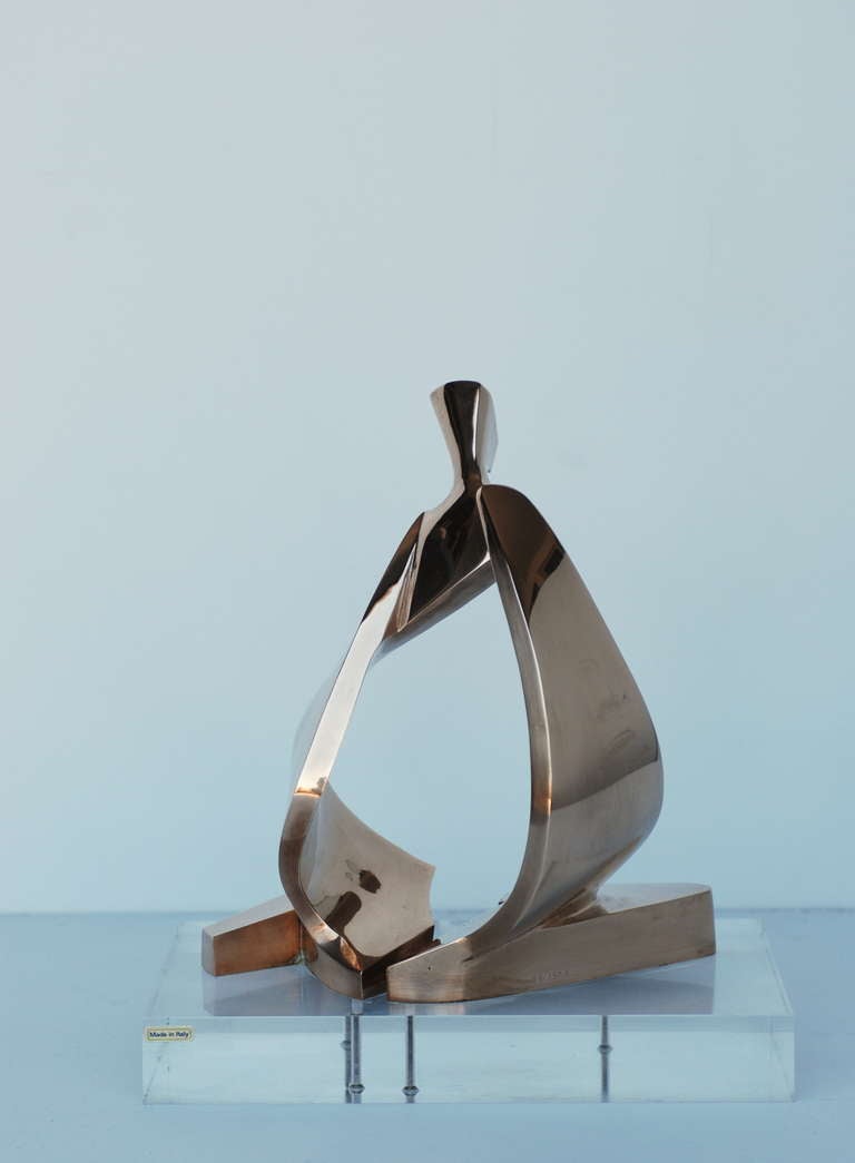 Abstract Italian Bronze Sculpture by D. Delo for Pragos 4