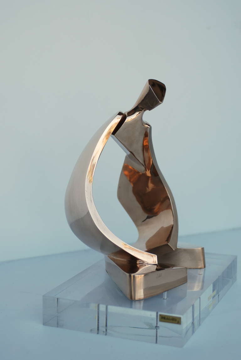 Abstract Italian Bronze Sculpture by D. Delo for Pragos 2
