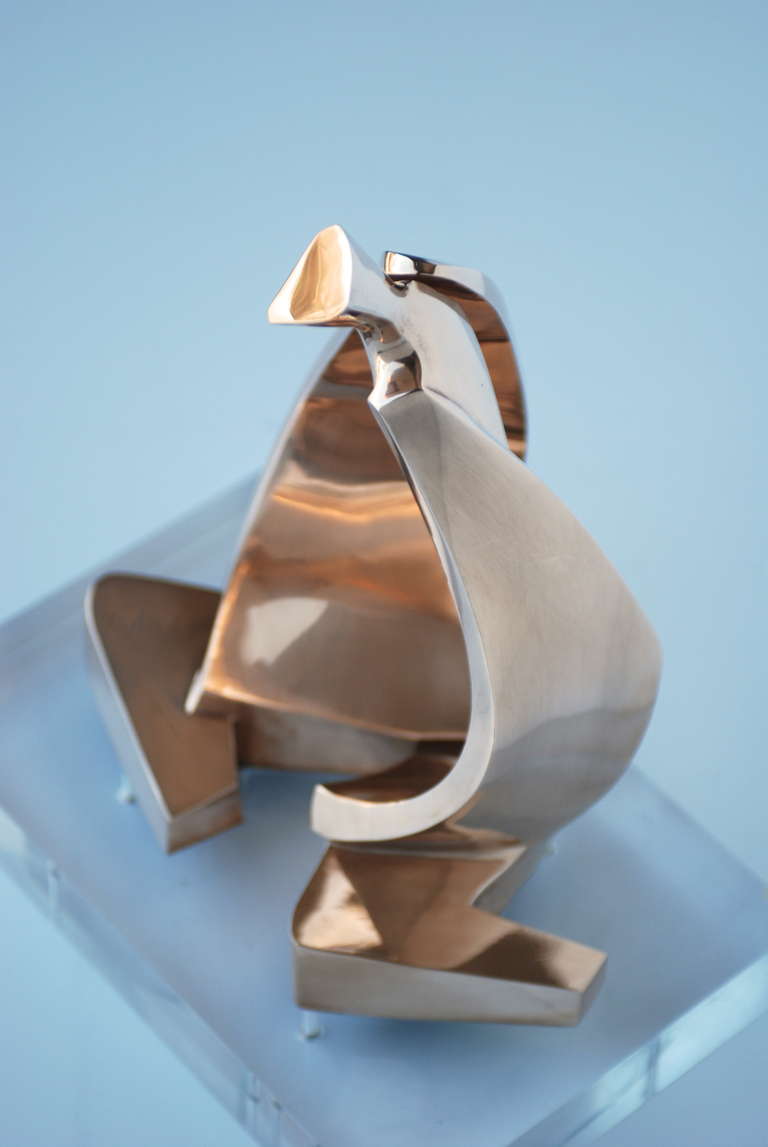 Late 20th Century Abstract Italian Bronze Sculpture by D. Delo for Pragos