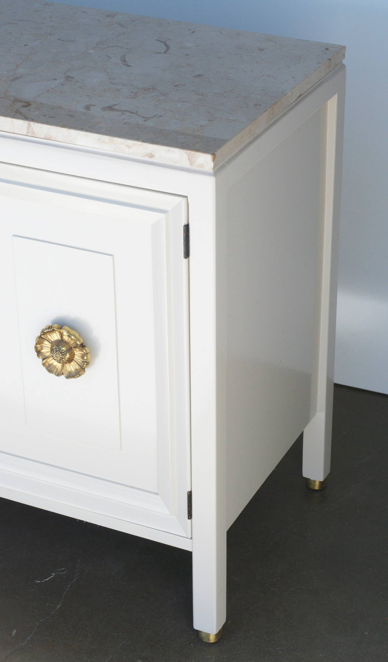 Bone White American of Martinsville Cabinet with Marble Top 5