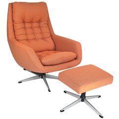 Swivel Lounge Chair and Ottoman by Selig